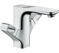 hansgrohe AXOR Urquiola Mezclador de lavabo de 2 manijas 120 con juego de desagüe, 11024950, Color: Latón cepillado
