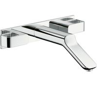 hansgrohe AXOR Urquiola Mezclador empotrado de 3 agujeros para lavabo con caño largo, 11043250, Color: Óptica de oro cepillado