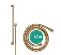 hansgrohe Barra de ducha Unica S PURO 65 cm, soporte para alcachofa de ducha Easy Slide, flexo de ducha Isiflex 160 cm, 24402140, Color: Bronce cepillado