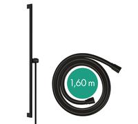 hansgrohe Barra de ducha Unica S PURO 90 cm, soporte para alcachofa de ducha Easy Slide, flexo de ducha Isiflex 160 cm, 24405670, Color: negro mate
