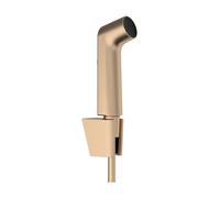 hansgrohe Bidette ducha de mano 1jet S EcoSmart con soporte de ducha Porter S y flexo de ducha 125cm, 29238140, Color: Bronce cepillado