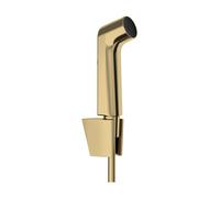 hansgrohe Bidette ducha de mano 1jet S EcoSmart con soporte de ducha Porter S y flexo de ducha 125cm, 29238990, Color: Óptica Oro Pulido