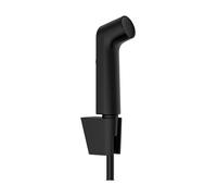 hansgrohe Bidette ducha de mano 1jet S EcoSmart con soporte de ducha Porter S y flexo de ducha 125cm, 29238670, Color: negro mate