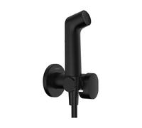 hansgrohe Bidette ducha de mano 1jet S EcoSmart para agua caliente con soporte y flexo de ducha 125cm, 29232670, Color: negro mate