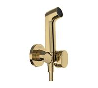 hansgrohe Bidette ducha de mano 1jet S EcoSmart para agua caliente con soporte y flexo de ducha 125cm, 29232990, Color: Óptica Oro Pulido