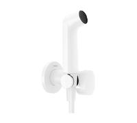 hansgrohe Bidette ducha de mano 1jet S EcoSmart para agua caliente con soporte y flexo de ducha 125cm, 29232700, Color: Blanco mate