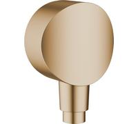 hansgrohe Conector de pared FixFit S, conector de manguera con válvula antirretorno, bronce cepillado