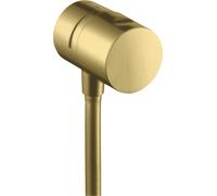 hansgrohe Conexión a la pared del AXOR Uno Parada con válvula de cierre, 38882950, Color: Latón cepillado