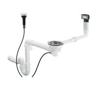 Hansgrohe - Conjunto de desagüe automático con rebosadero para fregadero de un seno, acero inoxidable 43931800
