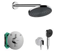 Hansgrohe - Conjunto de ducha con grifo empotrado, con cuerpo de montaje, diámetro 26 cm, 3 chorros, cromo SANI21HHH000