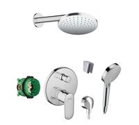 Hansgrohe - Conjunto de ducha con grifo empotrado, con cuerpo, diámetro 20 cm, 2 chorros, cromo SANI21HHH012