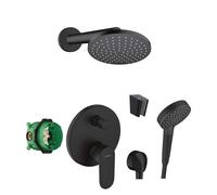 Hansgrohe - Conjunto de ducha con grifo empotrado, con cuerpo, diámetro 20 cm, 2 jets, negro mate SANI21HHH412