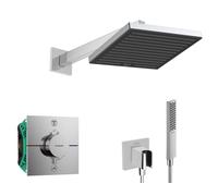 Hansgrohe - Conjunto de ducha con termostato empotrado con cuerpo de montaje, 26x26, cromo SANI21HHH003
