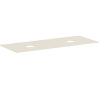 hansgrohe Consola Xevolos E 1370/550 con 2 recortes en el centro para lavabo sobre encimera sin agujero para grifo, 54332780, Color: Beige arena mate