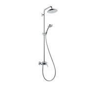 Croma Sistema de ducha (Con grifo monomando, Distancia entre orificios: 15 cm, Número de tipos de chorro: 4 ud., Cromo)