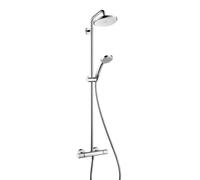 Hansgrohe Croma 220 - Conjunto de ducha Showerpipe con termostato, 22 cm, 1 chorro, cromo 27185000
