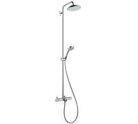 Hansgrohe Croma 220 - Conjunto de ducha Showerpipe con termostato, 22 cm, 1 chorro, cromo 27223000