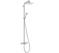 Hansgrohe Croma - Conjunto de bañera Showerpipe con termostato, 1jet, cromo 27687000