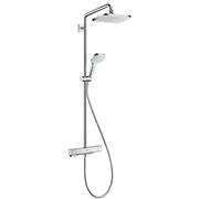 Hansgrohe Croma - Conjunto de ducha Showerpipe con termostato, 1jet, cromo 27630000