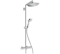 Hansgrohe Croma Select S, columna de ducha completa, 280 mm, 1 chorro, tecnología EcoSmart con termostato, cromo, 1 unidad.
