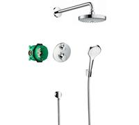 Hansgrohe Croma Select S - Conjunto de ducha 180 con termostato Ecostat S, 2 chorros, cromo 27295000