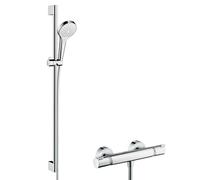 Hansgrohe Croma Select S - Conjunto de ducha con termostato Ecostat, cromo 27833400