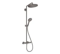 Hansgrohe Croma Select S - Conjunto de ducha Showerpipe 280 con termostato, EcoSmart, cromo negro cepillado 26891340
