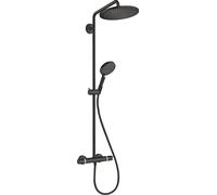 hansgrohe Croma Select S Showerpipe 280 1jet EcoSmart 9 l/min con termostato y teleducha Raindance Select S 120 3jet, 26891670, Color: negro mate