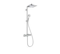 Hansgrohe Crometta - Conjunto de ducha E 240 Showerpipe con termostato, EcoSmart 9 l/min, cromo 27281000