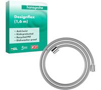 hansgrohe Designflex, flexo de ducha universal 1,60 m, sistema anti-torsión, manguera de ducha flexible y resistente a las torceduras, incl. juntas, cromo