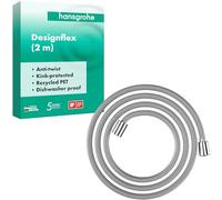 hansgrohe Designflex, flexo de ducha universal 2,00 m, sistema anti-torsión, manguera de ducha flexible y resistente a las torceduras, incl. juntas, cromo