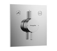 hansgrohe DuoTurn E mezclador, empotrado, 2 consumidores, 2 funciones, roseta cuadrada, 75417000, Color: cromado