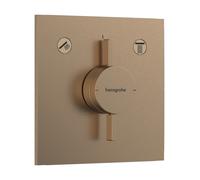 hansgrohe DuoTurn E mezclador, empotrado, 2 consumidores, 2 funciones, roseta cuadrada, 75417140, Color: Bronce cepillado