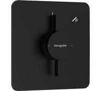 Hansgrohe Grifo de ducha empotrado DuoTurn Q – monomando 1 función, roseta Soft Edge – negro mate
