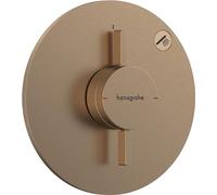 hansgrohe DuoTurn S, grifo de ducha empotrado para 1 función, grifo monomando ducha redondo, mezclador monomando de ducha para iBox universal 2, bronce cepillado