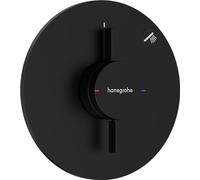 hansgrohe DuoTurn S, grifo de ducha empotrado para 1 función, grifo monomando ducha redondo, mezclador monomando de ducha para iBox universal 2, negro mate
