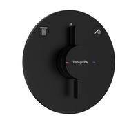 hansgrohe DuoTurn S mezclador, empotrado, 2 consumidores, 2 funciones, roseta redonda, 75418670, Color: negro mate