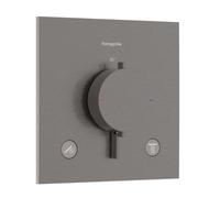 Hansgrohe Ecostat Comfort E - Grifo termostático empotrado para 2 aparatos, cromo negro cepillado 33711340