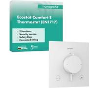 Hansgrohe Ecostat Comfort E, termostato empotrado para 2 salidas, con combinación de seguridad integrada según la norma EN1717, color blanco mate