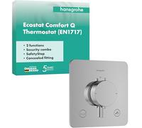 Hansgrohe Ecostat Comfort Q - Grifo empotrado termostático para 2 dispositivos, cromo 33717000