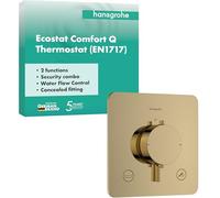 Hansgrohe Ecostat Comfort Q - Grifo termostático empotrado, para 2 dispositivos, acabado pulido en oro 33717990