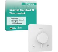 hansgrohe Ecostat Comfort Q - termostato para ducha empotrado, grifo ducha con botón de seguridad (SafetyStop) a 40 °C, mezclador para 2 funciones, blanco mate, 33713700