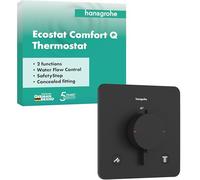 Termostato empotrado hansgrohe Ecostat Comfort Q para 2 consumidores, 33713670, Color: negro mate