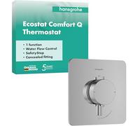 hansgrohe Ecostat Comfort Q - termostato para ducha empotrado, grifo ducha con botón de seguridad (SafetyStop) a 40 °C, mezclador para 1 función, cromo, 33712000
