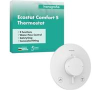 hansgrohe Ecostat Comfort S, termostato empotrado para 2 salidas, color blanco mate