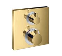 Hansgrohe Ecostat Square - Grifo termostático empotrado para 2 aparatos, aspecto de oro pulido 15714990
