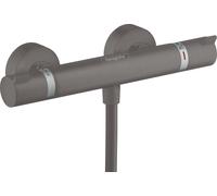 hansgrohe Ecostat termostato de ducha Confort montado en superficie, 13116340, Color: Cromo negro cepillado