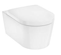 Hansgrohe EluPura S taza de inodoro con asiento de cierre suave suspendido sin reborde con descarga de remolino blanco brillante 61186450