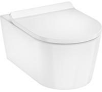 Hansgrohe EluPura S taza de inodoro con asiento de cierre suave suspendido sin reborde con descarga de remolino blanco brillante 60344450