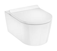 Hansgrohe EluPura S taza de inodoro con asiento de cierre suave suspendido sin reborde con descarga de remolino blanco 61115450